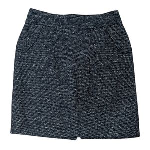 CABI Women's Black and Navy Blue Tweed Business Dressy Skirt. Size 14.